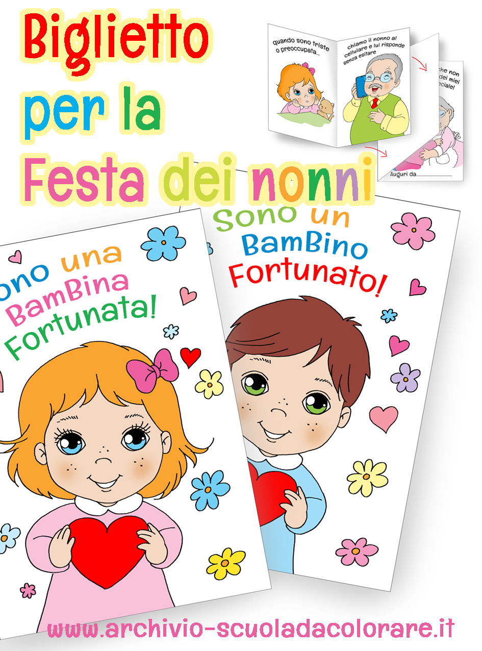 Festa Dei Nonni Biglietto Con Filastrocca Per Bambini